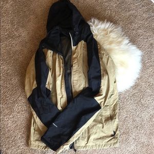 NorthFace Tan and Black Men’s unisex Hooded